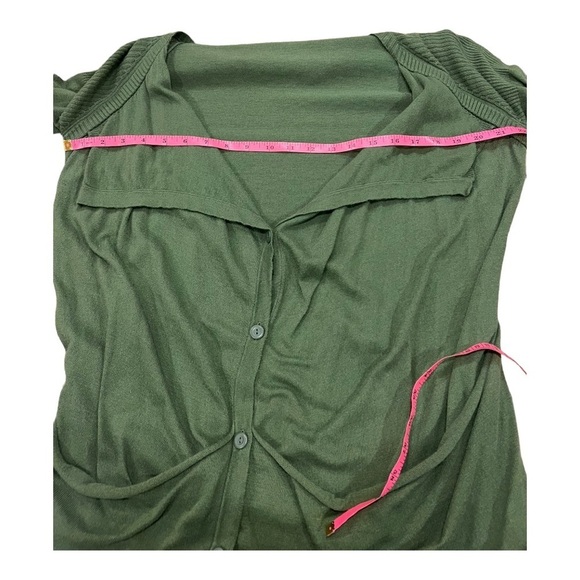 ANTHROPOLOGIE SPARROW M funky front pocketed green cardigan sweater - Picture 5 of 8